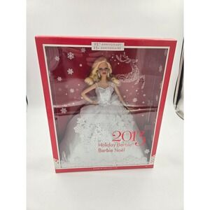 Mattel 2013 Holiday Barbie 25th Anniversary Collector Doll X8271 NIB Silver Gown